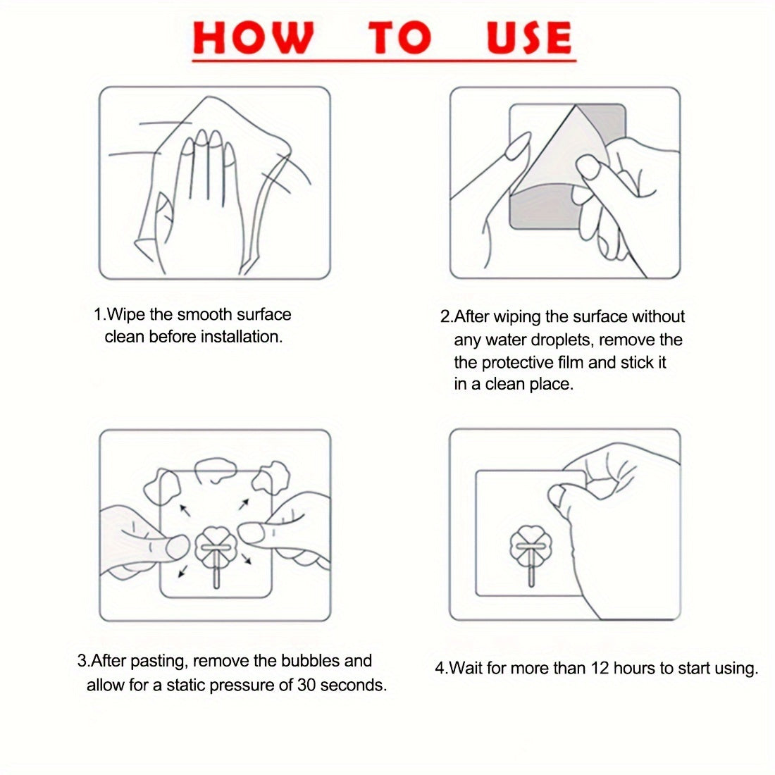 Reusable Transparent Adhesive Hooks
