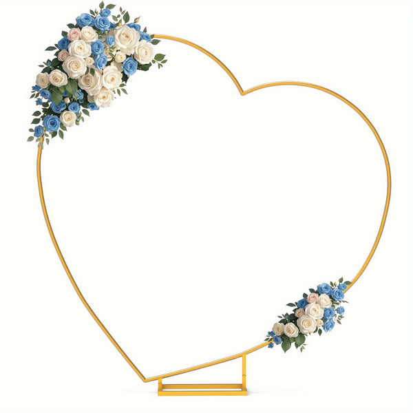 2M Golded Tilted Heart Shape Flower Arch