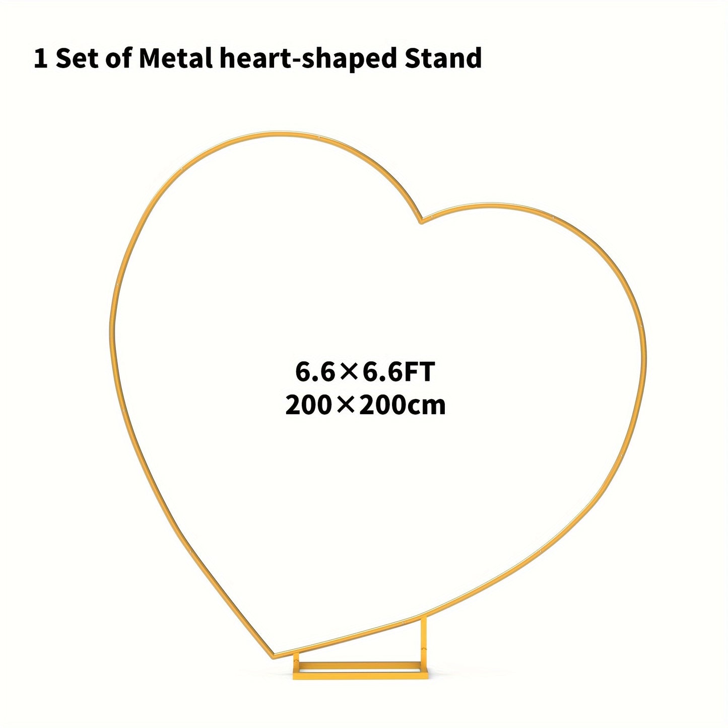 2M Golded Tilted Heart Shape Flower Arch
