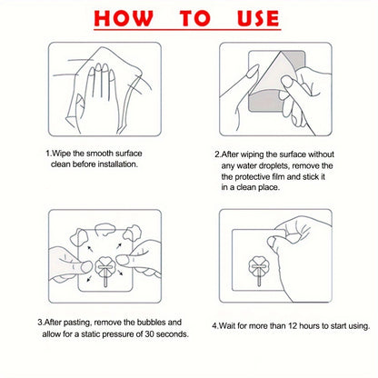 Reusable Transparent Adhesive Hooks