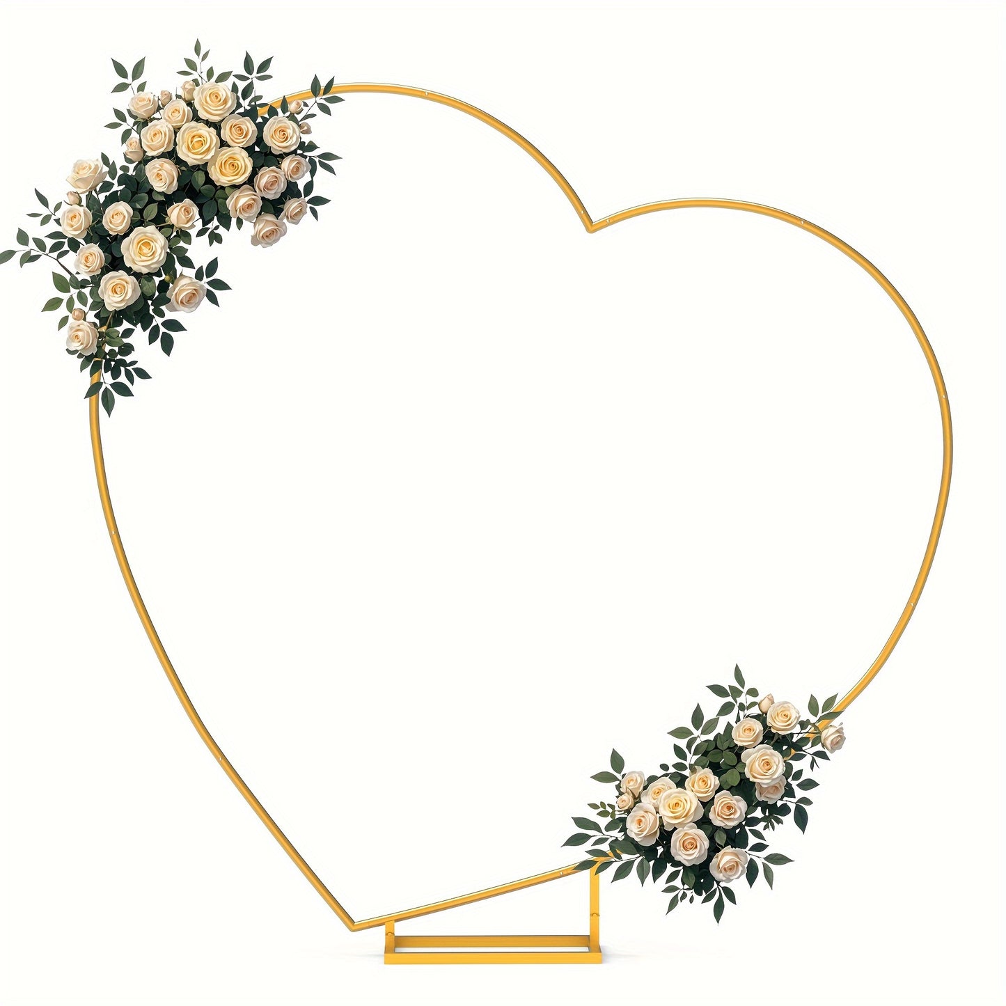 2M Golded Tilted Heart Shape Flower Arch