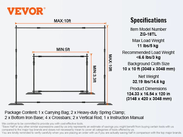Heavy Duty Backdrop Stand