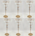 10 Pcs Gold Crystal Flowe Vase Wedding Decoration Table Centerpieces Candelabra Birthday Party Flower Vase Holder Home Decor