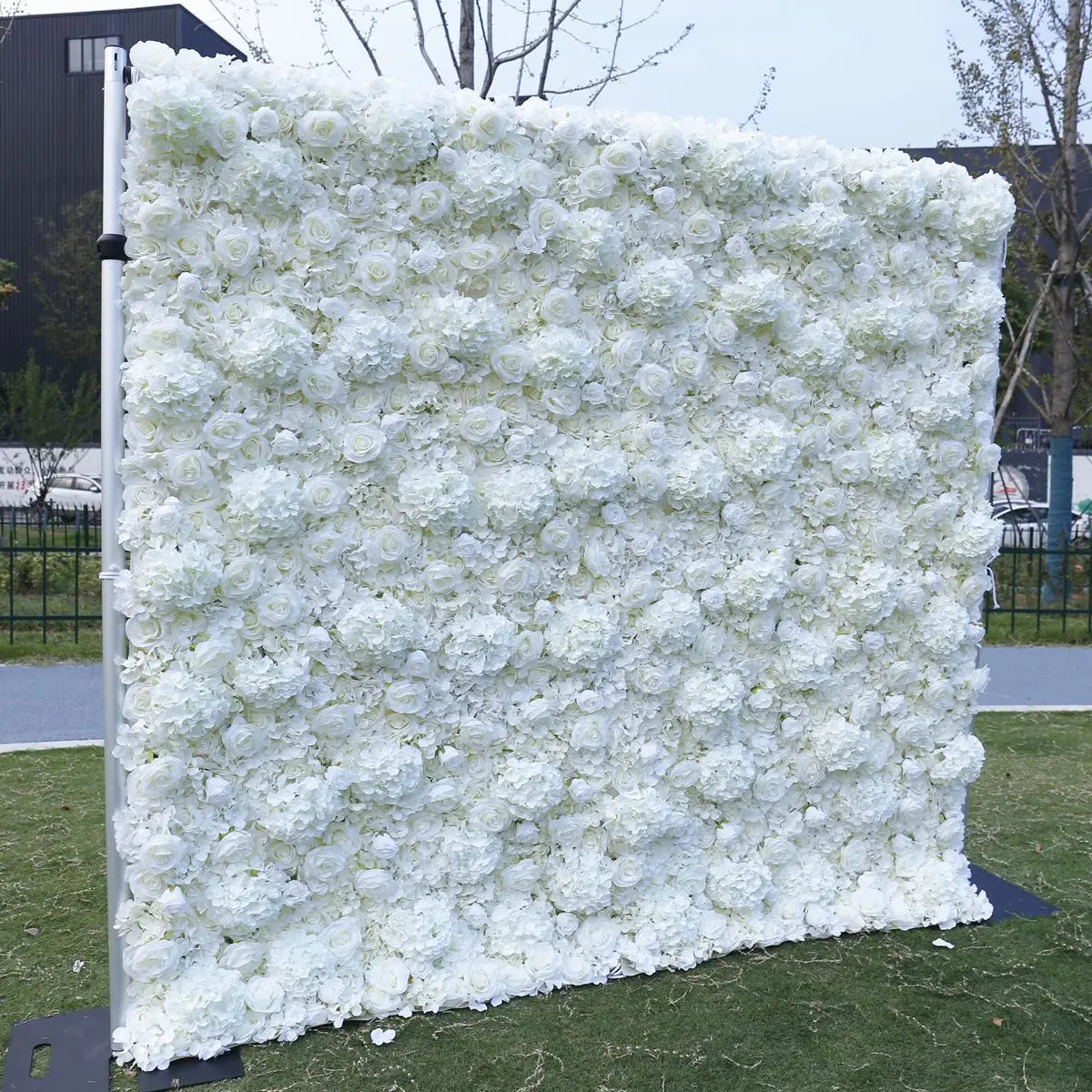 White Floral Wall Flower Wall Backdrop