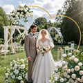 2M Golded Tilted Heart Shape Flower Arch